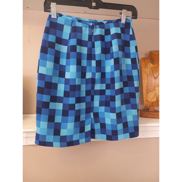 Via Seta Collection Womens Geometric Lined Silk Short Skirt Size 4P - Picture 3 of 10